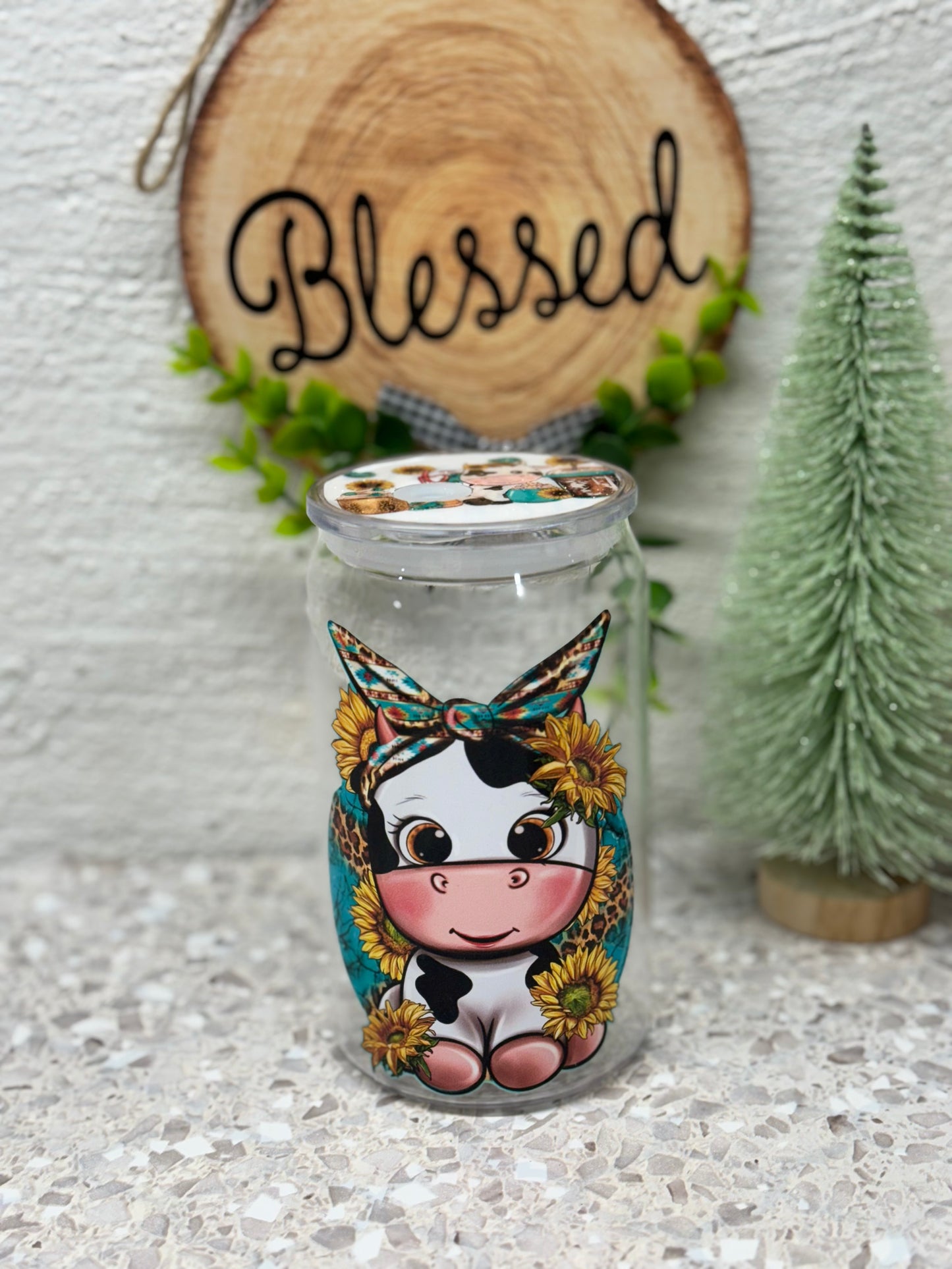 16oz Cow Acrylic Cup