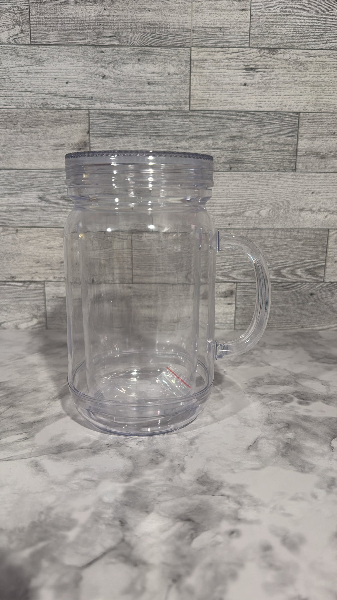 20oz double wall  clear tops Acrylic jar cup